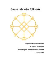 Referāts 'Saule latviešu folklorā', 1.