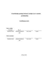 Referāts 'Uzturlīdzekļu piedziņa bērnam Latvijā un ar to saistītā problemātika', 1.