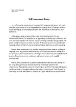 Eseja 'Self-assessment essay', 1.