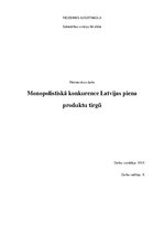 Referāts 'Monopolistiskā konkurence Latvijas piena produktu tirgū', 1.