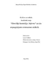 Eseja 'Dievišķā komēdija: Inferno” un tās atspoguļojums renesanses mākslā', 1.