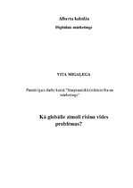 Eseja 'Kā globālie zīmoli risina vides problēmas?', 1.