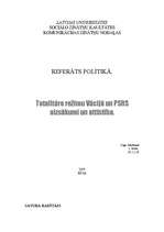 Referāts 'Totalitāro režīmu aizsākums un attīstība Vācijā un PSRS', 1.