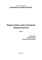 Konspekts 'Pilnīgās kvalitātes vadības (Total Quality Management) principi', 1.