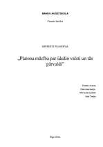 Referāts 'Platona mācība par ideālo valsti un tās pārvaldi', 1.