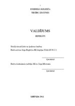 Referāts 'Valdījums', 1.