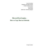 Referāts 'Microsoft Excel iespējas - Move or Copy Sheet un Subtotals', 1.