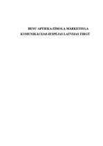 Referāts 'Benu aptieka zīmola mārketinga komunikācijas iespējas Latvijas tirgū', 1.