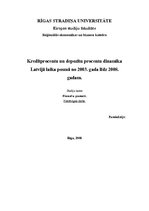 Referāts 'Kredītprocentu un depozītu procentu dinamika Latvijā laika posmā no 2003. līdz 2', 1.