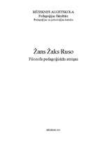 Referāts 'Filosofa Žana Žaka Ruso pedagoģiskās atziņas ', 1.