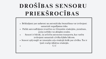 Prezentācija 'Drošības sensori satiksmē', 8.