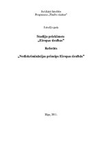 Referāts 'Nediskriminācijas princips Eiropas tiesībās', 1.