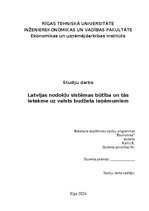 Referāts 'Latvijas nodokļu sistēmas būtība un tās ietekme uz valsts budžeta ieņēmumiem', 1.