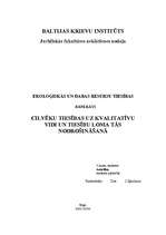 Referāts 'Cilvēku tiesības uz kvalitatīvu vidi un tiesību loma tās nodrošināšanā', 1.