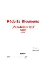 Referāts 'R.Blaumanis - "Pazudušais dēls"', 1.