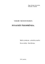 Referāts 'Pusaudžu šizofrēnija', 1.