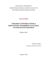 Diplomdarbs 'Veiklības attīstība futbola ārpusstundu nodarbībās 10-13 gadus veciem izglītojam', 1.