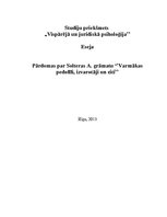 Eseja 'Pārdomas par Annas Solteras grāmatu "Varmākas. Pedofīli, izvarotāji un citi"', 1.