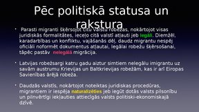 Prezentācija 'Iedzīvotāju migrācijas problēma Latvijā', 5.