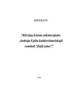 Referāts 'Bērziņu Lienas raksturojums Andreja Upīša kultūrvēsturiskajā romānā "Zaļā zeme"', 1.