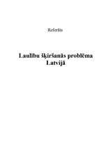 Referāts 'Laulību šķiršanas problēma Latvijā', 1.