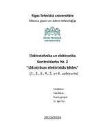 Konspekts 'Elektrotehnika un elektronika. Darbs Nr. 2 "Līdzstrāvas elektriskās ķēdes". 6 uz', 1.