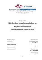 Referāts 'Mākslas filmu nosaukumu tulkošana no angļu uz latviešu valodu', 1.