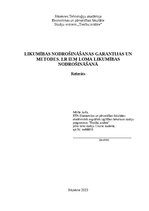 Referāts 'Likumības nodrošināšanas garantijas un metodes. LR IEM loma likumības nodrošināš', 1.