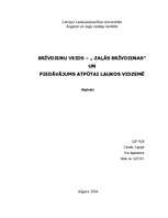 Referāts 'Brīvdienu veids – "Zaļās brīvdienas” un piedāvājums atpūtai laukos Vidzemē', 1.