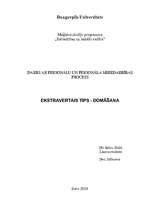 Referāts 'Psiholoģisko pamatfunkciju īpatnības ekstravertajā ievirzībā - domāšana', 1.