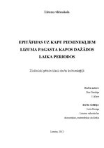 Referāts 'Epitāfijas uz kapu pieminekļiem Lizuma pagasta kapos dažādos laika periodos', 1.