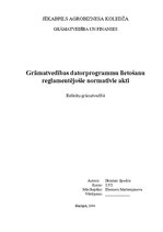 Referāts 'Grāmatvedības datorprogrammu lietošanu reglamentējošie normatīvie akti', 1.