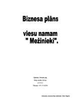 Biznesa plāns 'Viesu nama biznesa plāns', 1.