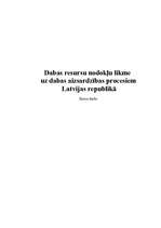 Referāts 'Dabas resursu nodokļu likme uz dabas aizsardzības procesiem Latvijas republikā', 1.