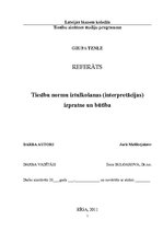 Referāts 'Tiesību normu iztulkošanas (interpretācijas) izpratne un būtība', 1.