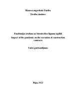 Referāts 'Pandēmijas ietekme uz būvniecības līgumu izpildi', 1.