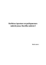 Konspekts 'Kultūras izpratnes un pašizpausmes mākslā joma: Kustību māksla Ⅰ', 1.