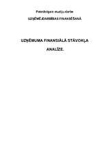 Referāts 'Uzņēmuma finansiālā stāvokļa analīze', 1.