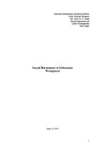 Referāts 'Sexual Harassment in Lithuanian Workplaces', 1.