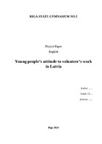 Referāts 'Young people's attitude to volunteer's work in Latvia', 1.