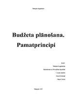 Referāts 'Budžeta plānošanas pamatprincipi', 1.