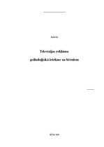 Referāts 'Televīzijas reklāmu psiholoģiskā ietekme uz bērniem', 1.