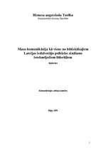 Referāts 'Masu komunikācija kā viens no būtiskākajiem Latvijas iedzīvotāju politisko zināš', 1.