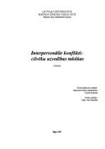 Referāts 'Interpersonālie konflikti: cilvēku uzvedības stratēģijas', 1.