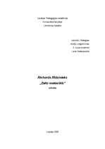 Referāts 'R.Rīdzinieks "Zelta motocikls"', 1.