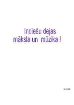 Konspekts 'Indiešu dejas māksla un mūzika', 1.