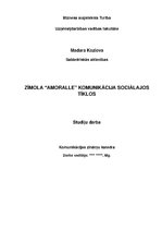 Referāts 'Zīmola "Amoralle" komunikācija sociālajos tīklos', 1.