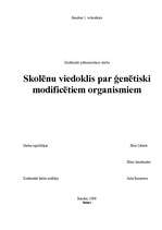 Referāts 'Skolēnu viedoklis par ģenētiski modificētiem organismiem', 1.