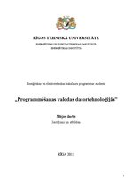 Konspekts 'Programmēšanas valodas datortehnoloģijās. Jautājumi un atbildes', 1.