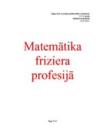 Referāts 'Matemātika friziera profesijā', 1.